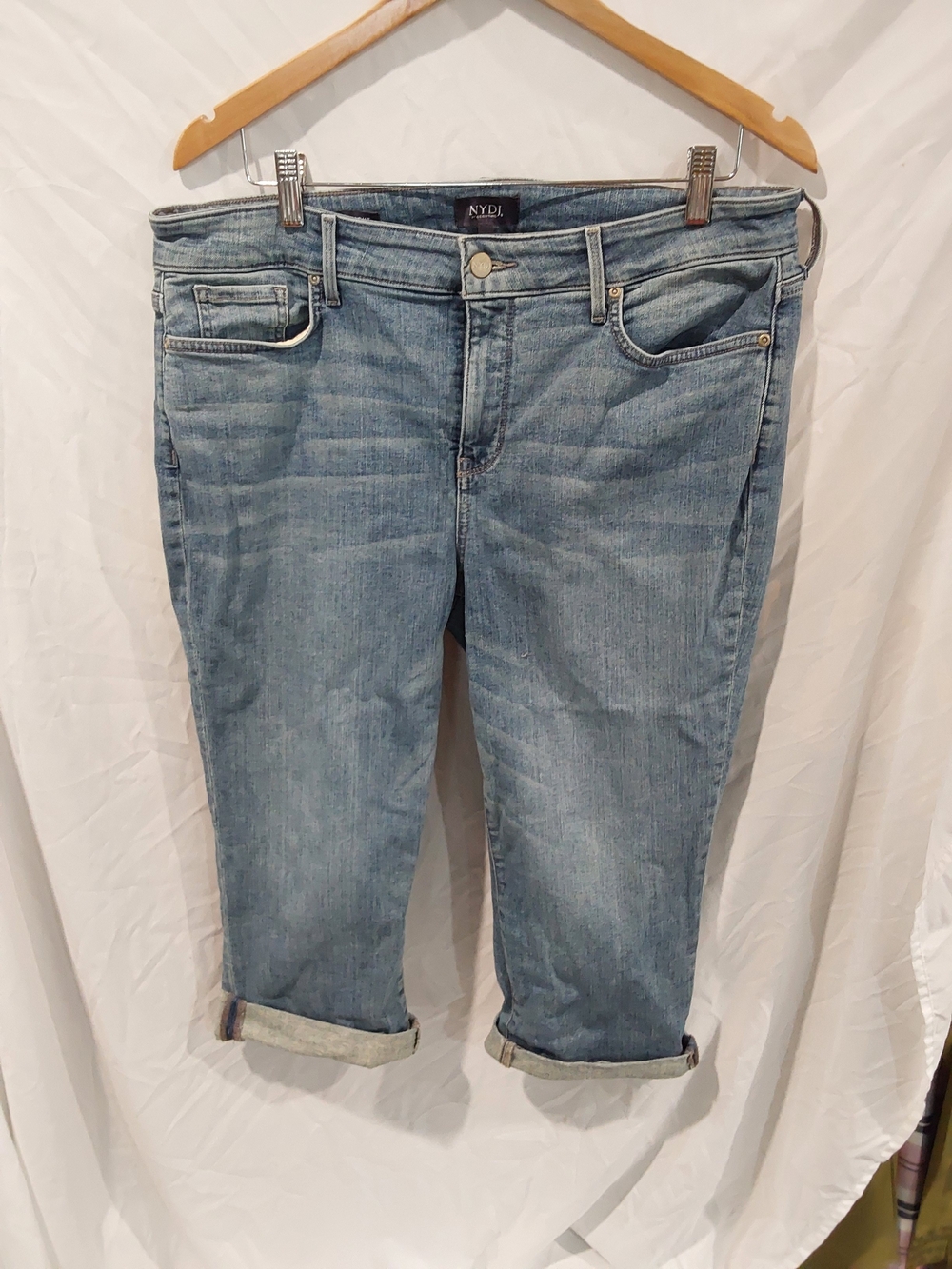 NYDJ Medium Blue Capri Jeans with Turned Cuff